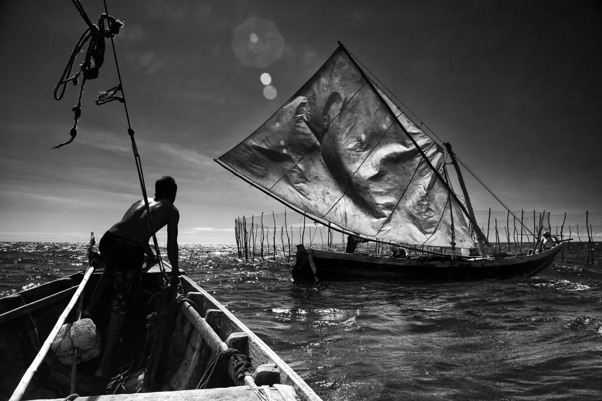 Fotografia de Araquém Alcântara — Pescadores de Bitupitá. Ceará. 2013